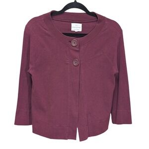 Banana Republic XS Burgundy 2 Button Open Front Cardigan Workwear Office Chic